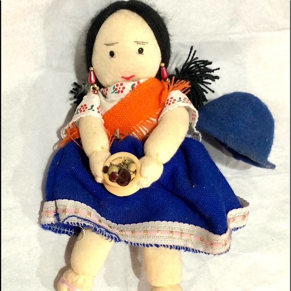 DOLL handmade Woven Wool made in south america souvenir native doll 6” NWOT - Picture 7 of 8